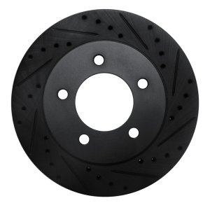 Ford Expedition Brake Rotor (1) - Front Right - R1 Concepts - Drilled & Slotted - Black - `97-`02